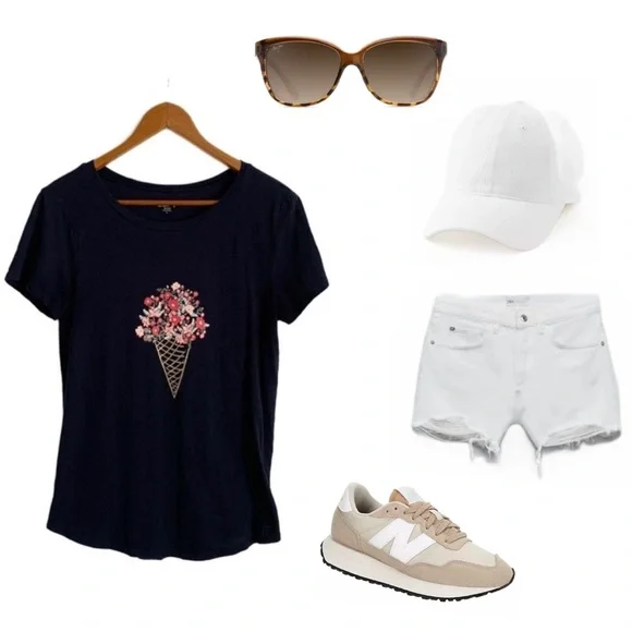 LOFT Outlet Floral Bouquet Tee - Picture 4 of 12